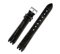 MAMA'S PEARL Cinturino In Pelle For Orologio Da Donna, Piccolo Braccialetto Da 12 Mm, Adatto For La Serie For Swatch LP131 LW143 YSS317G LK292G YSS306 LM141, Accessori For Cinturini((A) black-silver)