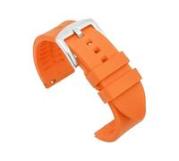 MAMA'S PEARL Cinturino In Silicone For Orologio Da 20 Mm, 22 Mm, 24 Mm, Sportivo, Impermeabile, For Uomo, For Rolex, For Seiko, Cinturino Di Ricambio For Orologio(Orange-silver buckle,24mm)