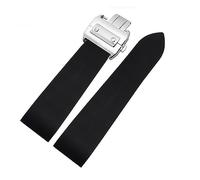 Mama's Pearl Orologio da Polso in Gomma siliconica con Morbido Impermeabile, Adatto for Cartier Fit for Santos 100 Fibbia in Argento Nero da Uomo 25 mm(Black Silver Buckle)