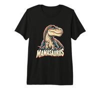 Mamasaurus Dinosaurus Mamma e Due Baby Dinosauri Maglietta Premium