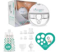 MAMASHY Libera Start - Tiralatte Elettrico Portatile e Silenzioso con 6 Taglie, Ricaricabile USB-C, 5 Adattatori Silicone BPA-Free, 20 Sacchetti Latte, Accessori Inclusi