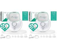 MAMASHY Plus - Tiralatte Elettrico Indossabile Silenzioso con 6 Taglie, 4 Modalità, 12 Livelli, USB-C, 5 Adattatori BPA-Free, Allattamento Neonato, Portatile, Accessori Inclusi (Confezione da 2)