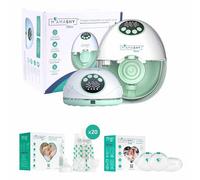 MAMASHY Unica Box - 1 Tiralatte Elettrico Indossabile e Guida Vocale IT + 20 Sacchetti Latte Materno, Tappo, Imbuto e Tettarella + 2 Coppette Raccogli Latte Materno e Custodia, Neonato Accessori Utili