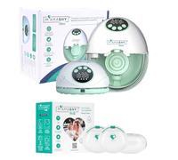 MAMASHY Unica Go - 2 Tiralatte Elettrico Portatile e Silenzioso con 6 Taglie, Guida Vocale IT, 4 Modalità, 12 Intensità, 5 Adattatori Silicone, 2 Coppette Raccogli Latte, Accessori Inclusi