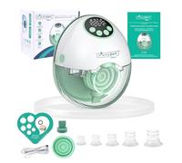 MAMASHY Unica- Tiralatte Elettrico Indossabile e Guida Vocale IT, Tira Latte Neonati Silenzioso Portatile Adattabile 6TG, Neonato Accessori Utili Antispreco, Funzione Memoria, 12 Intensità, 4 Modalità
