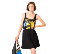 Mamatayoe Abito Charol da Donna - Abito Nero a Trapezio con Spalline e Ricamo a Mano, Taglie dalla S alla XXL