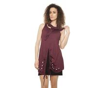 Mamatayoe Vestito Amaldi per Donna, Spalline, Scollo Rotondo, Rosso, Taglia S