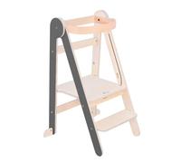 Mamatoyz Torre Montessoriana di Apprendimento Pieghevole Multiuso Learning Tower in Legno Naturale di Betulla con 3 Altezze Regolabili