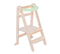 Mamatoyz 08FMINT Fold Menta Torre Montessoriana di Apprendimento Pieghevole Multiuso Learning Tower in Legno Naturale di Betulla con 3 Altezze Regolabili Senza Spigoli con Bordi Arrotondati