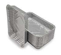 Mamatura Ciotole in alluminio, 25 pezzi, adatte per Landmann Char-Broil Jamestown, 21 x 14 x 3 cm, 650 ml, ciotole in alluminio, ciotole per barbecue