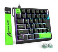 MAMBASNAKE Attack Shark M36 HE - Tastiera cablata ad effetto Hall con una mano, polling 8K e 0,125 ms, trigger regolabile, hot-swappab, keycap PBT, RGB, supporto driver Web, tastiera da gioco per PC