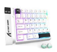 MAMBASNAKE ATTACK SHARK M36 HE Tastiera Gaming Monoposto 8000Hz Rapid Trigger, 36 Tasti Cablati Interruttore Magnetico, Precisione RT 0,01mm, SOCD & DKS, Retroilluminazione RGB, PC/Mac/FPS, Bianco