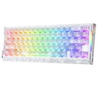 MAMBASNAKE ATTACK SHARK R68 HE Tastiera Rapid Trigger Fibra di Carbonio, Cablata 8KHz Magnetica, Precisione RT 0,005mm, Keycaps Carbonio Forgiato, Smorzamento Acustico 6 Livelli, Dual Driver, Bianca