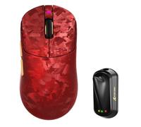 MAMBASNAKE ATTACK SHARK RS3 ULTRA Mouse Gaming Wireless In Fibra Di Carbonio, MCU Nordic 54L15, Sensore PAW3955MAX, Fino A 52000 DPI, Dual 8000Hz, 66g Ultra Leggero, Dongle Shark-Fin,for PC/MAC, Rosso
