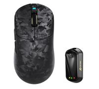 MAMBASNAKE ATTACK SHARK RS3 ULTRA Mouse Gaming Wireless In Fibra Di Carbonio, MCU Nordic 54L15, Sensore PAW3955MAX, Fino A 52000 DPI, Dual 8000Hz, 66g Ultra Leggero, Dongle Shark-Fin, for PC/MAC, Nero
