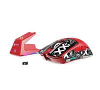 MAMBASNAKE Attack Shark X1 Mouse da Gioco 49g Leggero con Dock di Ricarica Touchpad, Sensor PAW3395 PRO 40K DPI, Mouse da Ufficio Wireless/Cablato BT/2.4G con Grip Tape per PC/Mac/Win11/PS - Rosso