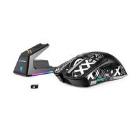 MAMBASNAKE Attack Shark X1 Mouse da Gioco 49g Leggero con Dock di Ricarica Touchpad, Sensor PAW3395 PRO 40K DPI, Mouse da Ufficio Wireless/Cablato BT/2.4G con Grip Tape per PC/Mac/Win11/PS - Nero