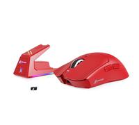 MAMBASNAKE x Attack Shark X1 Mouse da Gioco 49g Leggero con Dock di Ricarica Touchpad, Sensore Gaming PAW3395 PRO 40K DPI, Mouse da Ufficio Wireless/Cablato BT/2.4G per PC/Mac/Win11/PS - Rosso