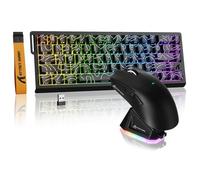 MAMBASNAKE × ATTACK SHARK X68 HE Tastiera Gaming Wireless e Mouse X11 | Tastiera Rapid Trigger 8KHz, precisione RT 0,01mm, mouse Tri-Mode, 59g leggero, PAW3311, base di ricarica RGB, PC/Mac, Nero
