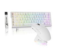 MAMBASNAKE × ATTACK SHARK X68 HE Tastiera Gaming Wireless e Mouse X11 | Tastiera Rapid Trigger 8KHz, precisione RT 0,01mm, mouse Tri-Mode, 59g leggero, PAW3311, base di ricarica RGB, PC/Mac, Bianco