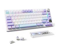 MAMBASNAKE Attack Shark X820 Ultra Tastiera Meccanica da Gioco Wireless 2.4G/BT/Usb C, QWERTY TKL 75% LIGHTSYNC RGB Chroma, TFT Schermo, Gasket Cuscino Foam Hot-swap, Cavo Spirale- Gift Switch/Viola