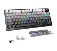 MAMBASNAKE Attack Shark X820 Ultra Tastiera Meccanica da Gioco Wireless 2.4G/BT/Usb C, QWERTY TKL 75% LIGHTSYNC RGB Chroma, TFT Schermo, Gasket Cuscino Foam Hot-swap, Cavo Spirale- Gift Switch/Nero