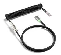 MAMBASNAKE C01 - Cavo per tastiera a spirale ultra RGB, cavo Aviator USB-C personalizzato per tastiere da gioco, design stabile a doppia manica, 2 m da tipo C a USB-A Hyper-Speed, aviatore in metallo