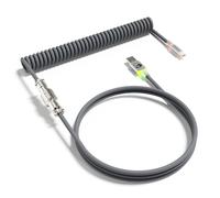 MAMBASNAKE C01ULTRA Cavo a Spirale Per Tastiera, Da Tipo C a USB A Con Aviatore in Metallo Staccabile, RGB Interface Lighting, Cavo a Spirale Per Tastiera USB C Per Tastiera Da Gioco PC - Grigio