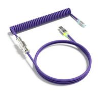 MAMBASNAKE C01ULTRA Cavo a Spirale Per Tastiera, Da Tipo C a USB A Con Aviatore in Metallo Staccabile, RGB Interface Lighting, Cavo a Spirale Per Tastiera USB C Per Tastiera Da Gioco PC - Viola