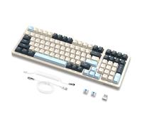 MAMBASNAKE × FREEWOLF K8 Tastiera Meccanica Wireless 3-Modi 2.4G/Bluetooth | Hot Swap Gasket Mount, Layout 96% 100 Tasti, 19 Modalità RGB, 4000mAh, Cavo Spiralato, Switch Blu, Blueberry