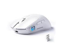 MAMBASNAKE M4 Mouse Gaming Wireless Ultra-Leggero, 53g, Sensore PAW3311, 24000 DPI, Bluetooth/2.4G/Cablato, RGB, Batteria 400mAh, 20M Click, per Gioco/Lavoro - Bianco