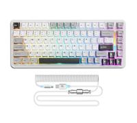 MAMBASNAKE M82 HE Tastiera Rapid Trigger 8000Hz, Tastiera Gaming RGB Cablata al TKL con Precisione RT di 0,01mm, Switch Magnetici, Cavo a spirale, Attuazione Regolabile, Snap Tap, Bianco Stellato