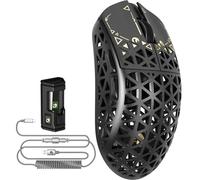 MAMBASNAKE Mouse da gioco wireless M5, ultra in fibra di carbonio, 8000 Hz, 39 g, superleggero, 42000 DPI, sensore PAW3950MAX, chip Nordic 52840, mouse cablati Bluetooth/2.4G/USB-C con cavo a spirale