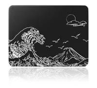 MAMBASNAKE x ATTACK SHARK CM05SE Glass Hard Gaming Mousepad,Nano-Micro-Etched Texture,Smooth Glass Surface,High Accuracy,Fast-Moving,Anti-Scratch, PU Leather Non-Slip Base, Small Size(410×310mm)