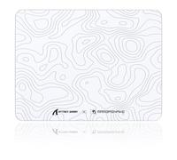 MAMBASNAKE x ATTACK SHARK CM05SE Glass Hard Gaming Mousepad,Nano-Micro-Etched Texture,Smooth Glass Surface,High Accuracy,Fast-Moving,Anti-Scratch, PU Leather Non-Slip Base, Small Size(410×310mm)