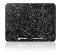 MAMBASNAKE x ATTACK SHARK CM05SE Glass Hard Gaming Mousepad,Nano-Micro-Etched Texture,Smooth Glass Surface,High Accuracy,Fast-Moving,Anti-Scratch, PU Leather Non-Slip Base, Small Size(410×310mm)