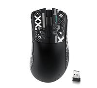 MAMBASNAKE x Attack Shark R1 Mouse da gioco wireless leggero a tre modalità da 59 g con adesivi antiscivolo, connettività 2,4 GHz/BT/cablata, 6 DPI regolabili fino a 18000, PAW3311-Nero
