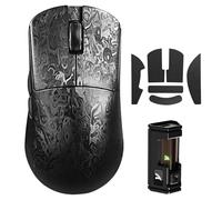 MAMBASNAKE x ATTACK SHARK R11ULTRA Mouse da gioco wireless in fibra di carbonio, 8000 Hz, 49 g super leggero, 42000 DPI, sensore PAW3950MAX, chip Nordic 52840, rivestimento in ghiaccio nano-metallo