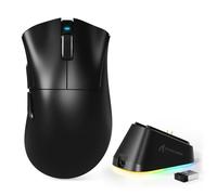 MAMBASNAKE x ATTACK SHARK V3PRO Mouse da Gioco Wireless con Base di Ricarica Magnetica, Sensore PAW3311, BT/2,4G/USB-C, Peso Leggero 62 g, 500 mAh, 25000 DPI LIGHTSPEED per PC/Mac -Nero