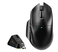 MAMBASNAKE x ATTACK SHARK V6 Mouse Gaming Wireless con Base di Ricarica Magnetica, Peso 65 g, Sensore PAW3311, 25000 DPI, BT/2.4G/USB-C,100M Click, 500mAh per Destrimani-Nero