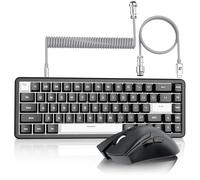 MAMBASNAKE x ATTACK SHARK X65HE Keyboard Set Black Tastiera e Mouse Da Gioco Cablati, Mouse Wireless PAW3311 Superleggero Da 59 g, Mini Tastiera Magnetica a Innesco Rapido Al 65%, QWERTY-Nero