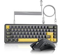 MAMBASNAKE x ATTACK SHARK X65HE Tastiera e Mouse Da Gioco Cablati, Mouse Wireless PAW3311 Superleggero Da 59 g, Mini Tastiera Magnetica a Innesco Rapido Al 65%, QWERTY-Star Black