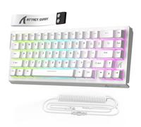 MAMBASNAKE x ATTACK SHARK X68HE Tastiera Meccanica con Interruttore Magnetico a Grilletto Rapido,Attuazione Regolabile da 0,01mm,Tastiera da Gioco Cablata al 60% con Cavo a Spirale,8KHz,RGB(Bianco)