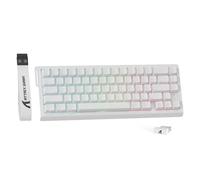 MAMBASNAKE X ATTACK SHARK X68PRO HE Tastiera Gaming Wireless Rapid Trigger,BT/2.4G/Cablata,Interruttore Magnetico 0,01mm RT,8KHz,Punto di Attivazione Regolabile,5000mAh,RGB,per PC/Mac-Contorni Bianchi
