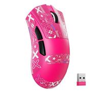 MAMBASNAKE X ATTACKSHARK V3 Mouse Da Gioco Wireless-Rosso Bacca | Nastro Adesivo,65G,Design Split Per Mano Destra,Fino A 25000DPI,1000Hz,Sensore PAW3311,2,4 G/BT/Cablato,500mAh,Driver Web