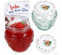 MamboCat Candyman TO82 - Set di 2 barattoli per marmellata Frutta Vaso da | Barattolo per conserve con coperchio a vite TO 82, barattolo con rilievo della frutta, per conserve, conserve, conserve