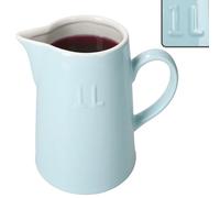 MamboCat Emilia - Brocca blu, 1 l, in gres porcellanato, colore blu pastello e bianco crema, ideale per acqua, succo, latte, cacao e limone, colazione, brunch e uso quotidiano, caraffa con beccuccio e