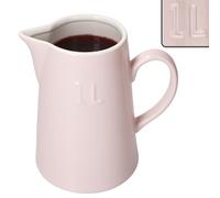 MamboCat Emilia Brocca in gres porcellanato rosa pastello e bianco crema, ideale per acqua, succo, latte, cacao e limo, colazione, brunch e uso quotidiano, caraffa con beccuccio e manico