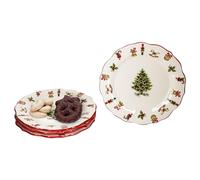 MamboCat Maestro Natale - Set di 4 piatti da torta in ceramica italiana, per 4 persone, con decorazioni natalizie, servizio per insalata, dessert & Co I per Natale, Avvento e Nicola