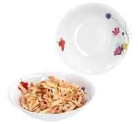 MamboCat Marie - Set di 2 piatti da portata Ø 20,5 cm, 650 ml, ciotola alta in porcellana bianca con decorazione per prati floreali, per patate, gnocchi, verdure, dessert, zuppa & Co.